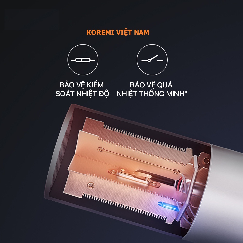 Hình ảnh Máy sấy tóc nóng lạnh công suất 1800W Koremi, máy sấy tóc có ion âm giúp bảo vệ tóc khỏi khô rối tóc