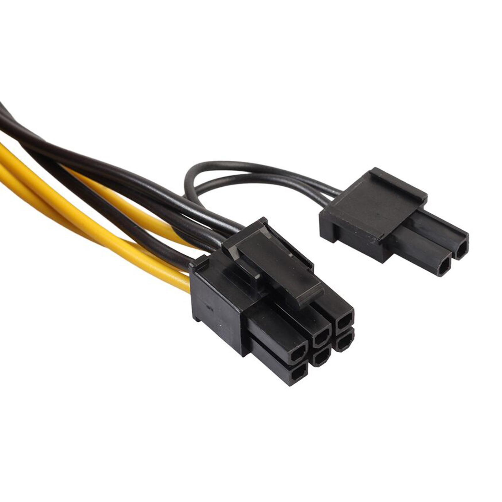 PCI Express 8Pin to 2x 8Pin (6+2) Power Supply Cable Connector Splitter 30cm