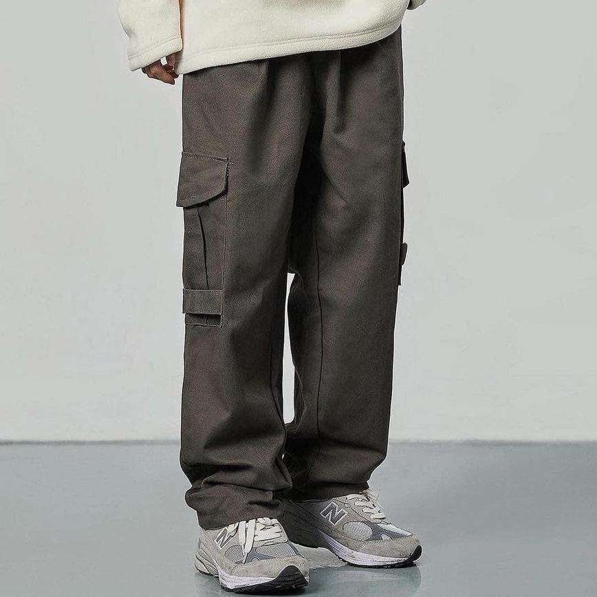 Quần baggy kaki túi hộp basic unisex K49 (kèm ảnh thật shop chụp)