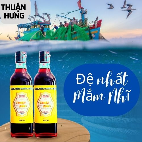 NƯỚC MẮM PHAN THIẾT CHAI THỦY TINH - THUẬN HƯNG 60 ĐẠM/1 HỘP 2 CHAI 500ML