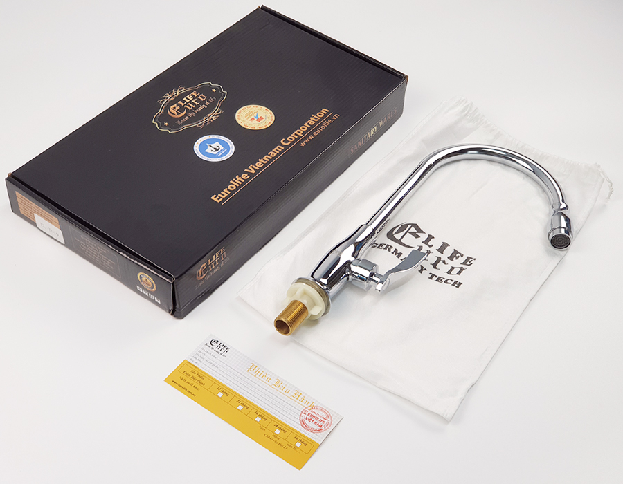 Vòi rửa chén lạnh Đồng mạ Chrome Eurolife EL-RC06