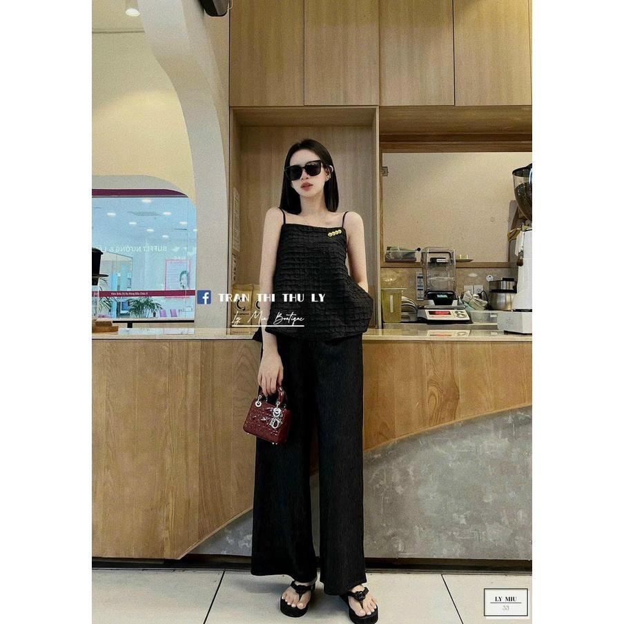 SET BỘ ĐI CHƠI, SET 2 MÓN ÁO BABYDOLL 2 DÂY DÁNG XÒE PHỐI QUẦN SUÔNG CỰC SANG