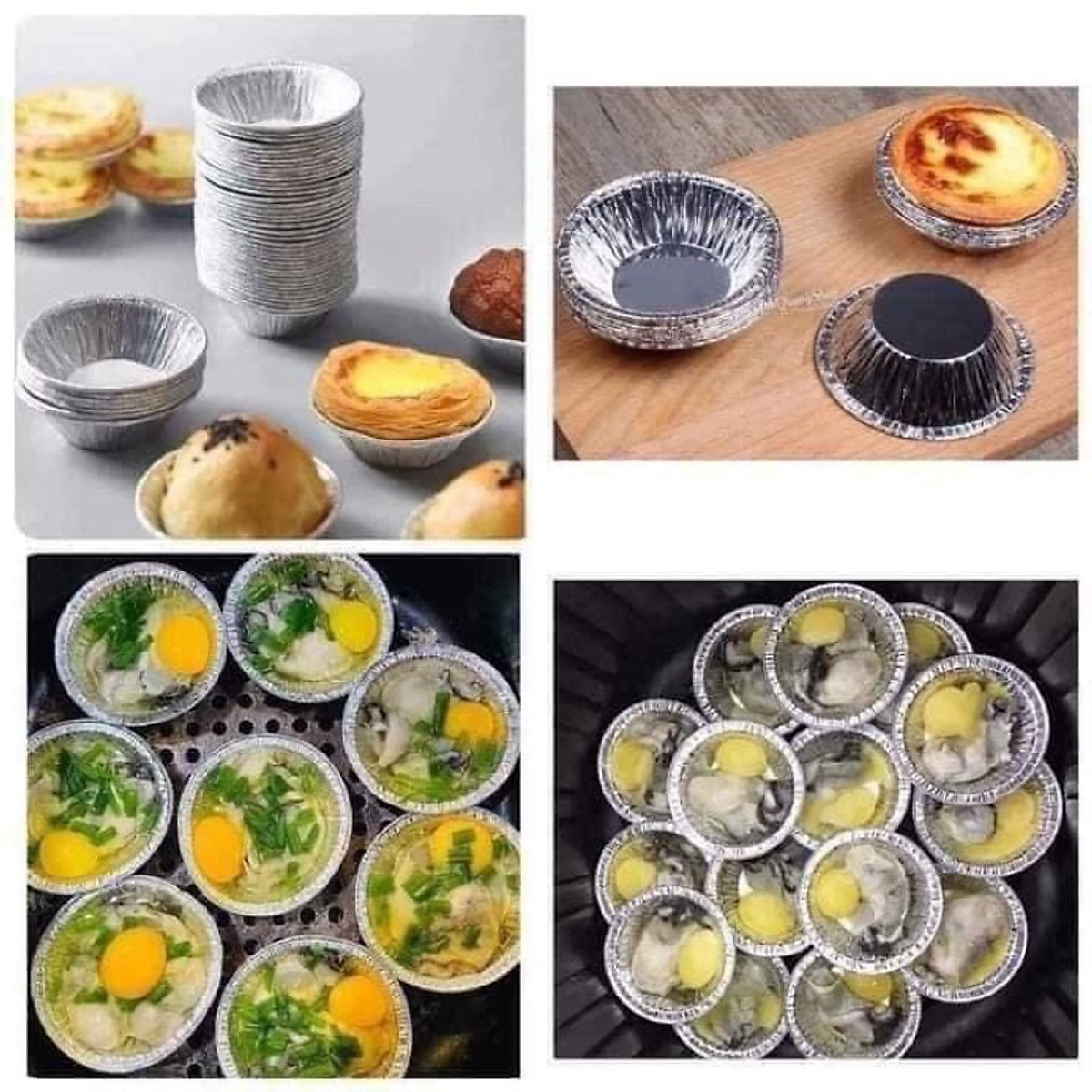 Cốc Chén Giấy Bạc Lót Khuôn Nướng Bánh tart Trứng - Bát Bạc Nướng Hàu Tiện Dụng - HÀNG LOẠI 1 - CHÍNH HÃNG MINIIN