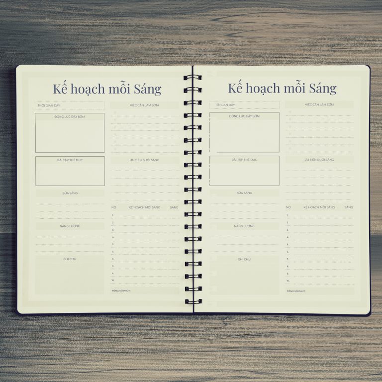 Sổ tay planner nhật ký hàng ngày Khai tâm – quyển 1/4 trong bộ sổ “Tỉnh thức” bởi Self-Planner- Giao Mẫu Ngẫu Nhiên