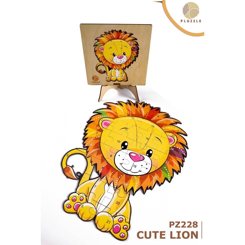 PLUZZLE Bộ xếp hình gỗ thông minh puzzle đồ chơi ghép hình –  Con Sư Tử – PZ228