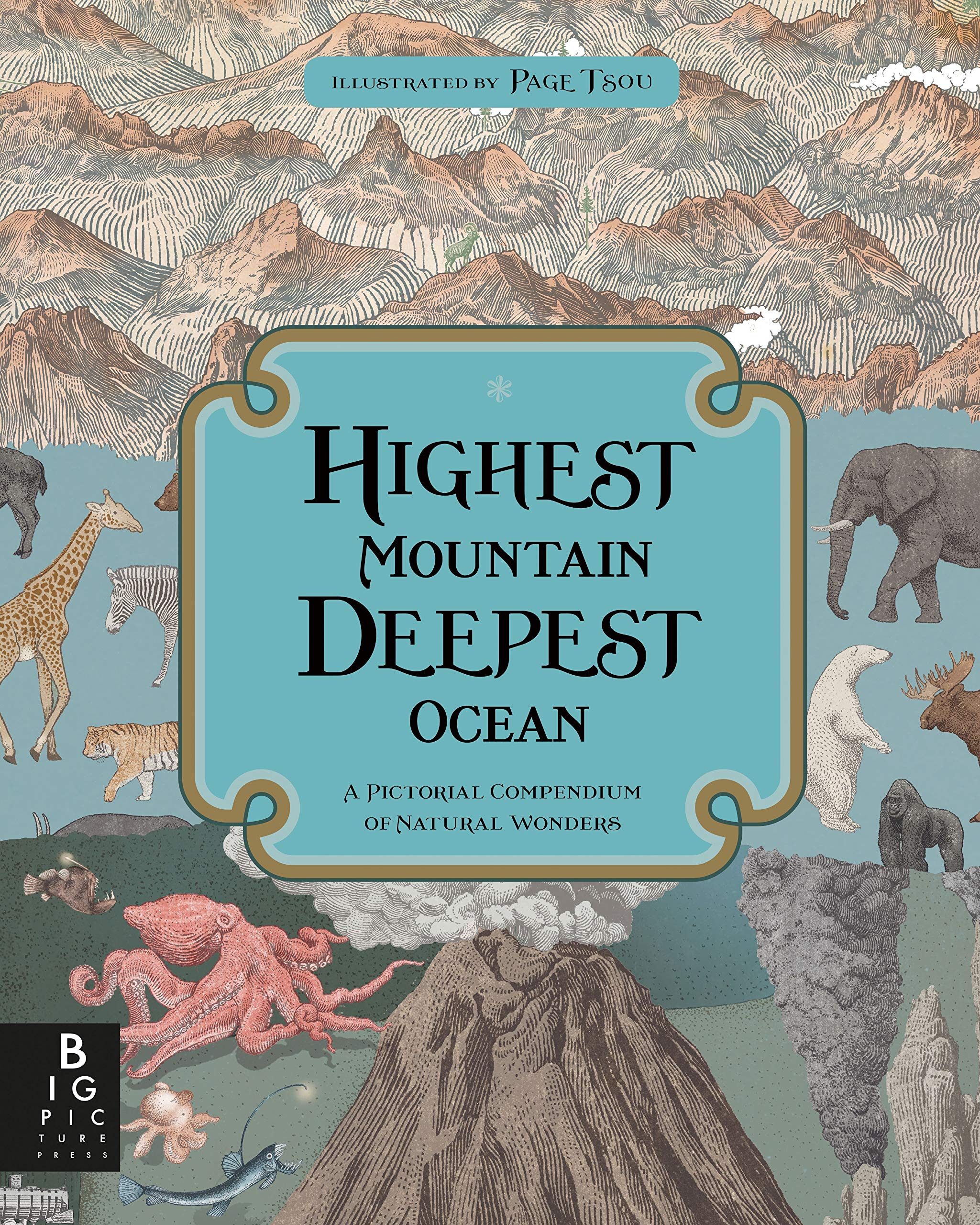 Sách Highest Mountain, Deepest Ocean - Các Kỳ Quan Thiên Nhiên Đặc Biệt Được Mô Tả Bằng Hình Ảnh Minh Họa Chi Tiết Và Sự Kiện Phong Phú - Á Châu Books, Bìa Cứng, In Màu