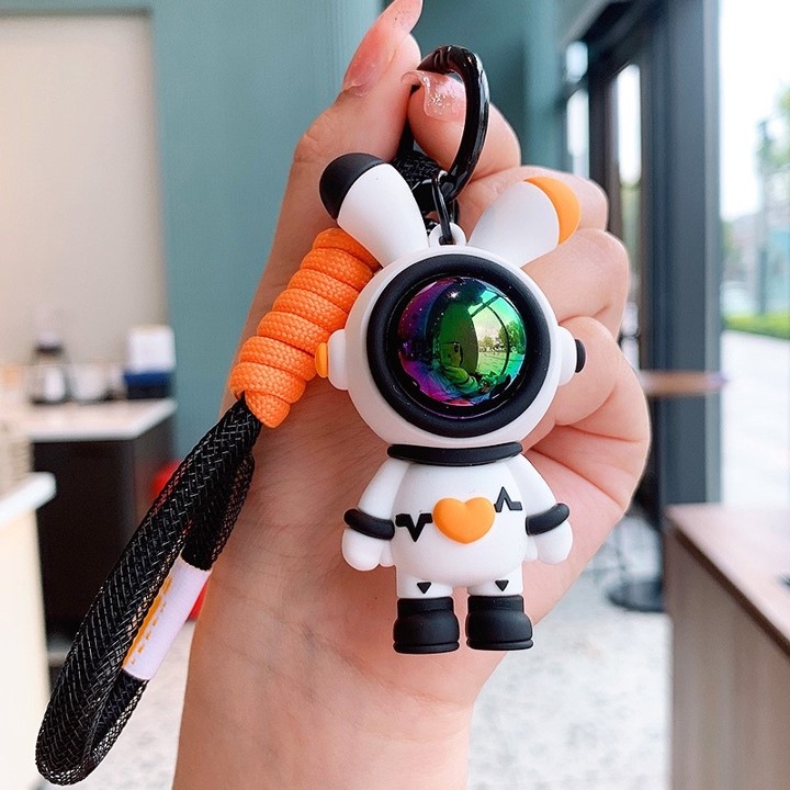 Móc khóa phi hành gia tai thỏ phụ kiện trang trí dễ thương hoạt hình