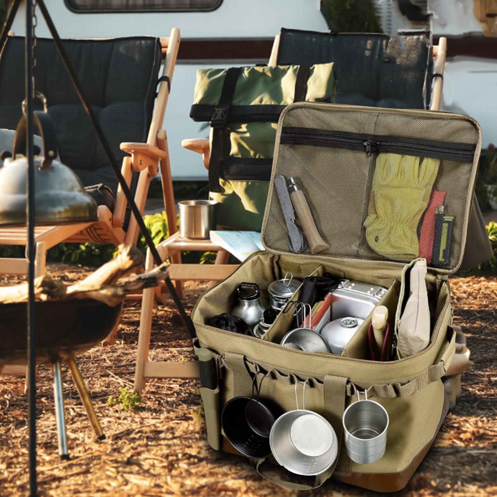 Camping Storage Bag Foldable Picnic Storage Tote with Zipper for Hiking