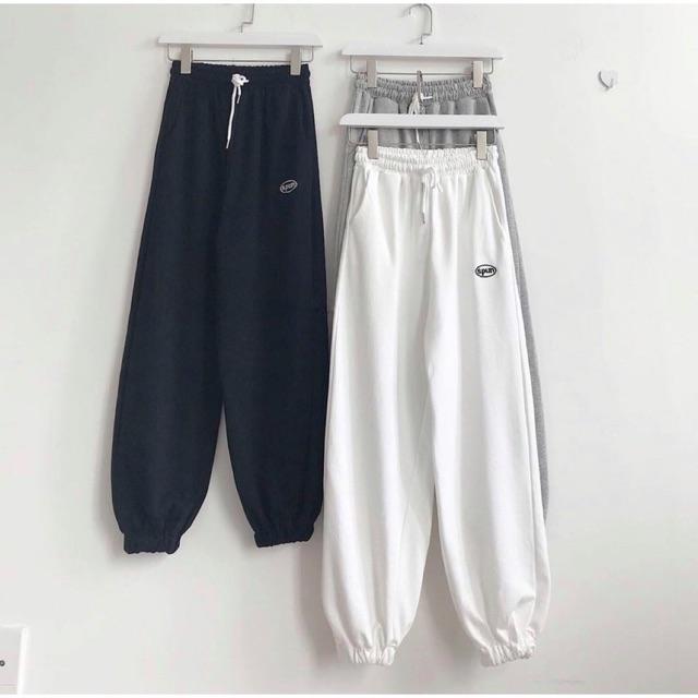 Quần thun jogger thêu chữ SPUN ️ Nam nữ unisex ️