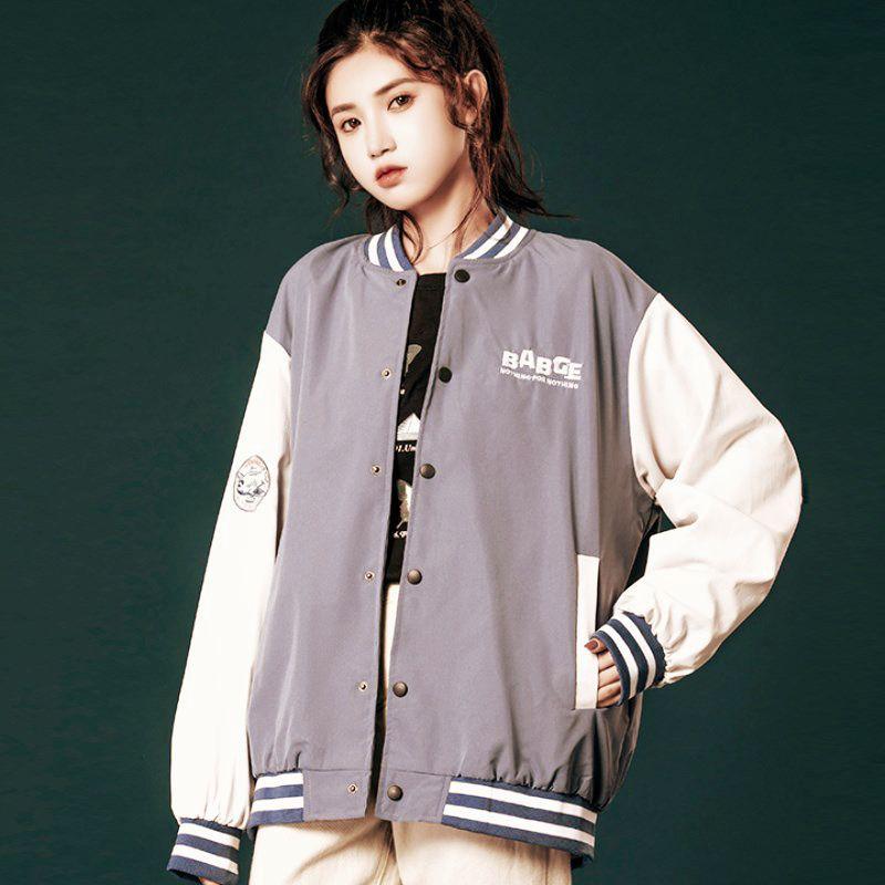Áo khoác dù bomber unisex Form rộng Thêu Badge