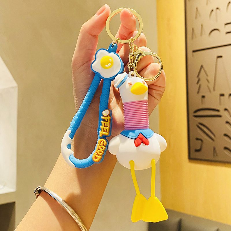 Móc Khoá Vịt Có Thể Kéo Dài Đầu Tạo Kiểu Hài Hước