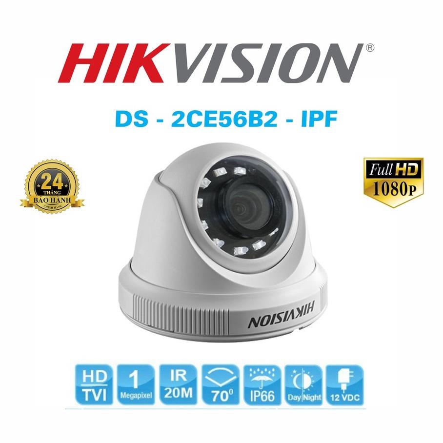 Camera có màu ban đêm, camera thân trụ ColorVu 2MP DS-2CE10DF0T-F hỗ trợ đèn sáng báo động - Hàng chính hãng