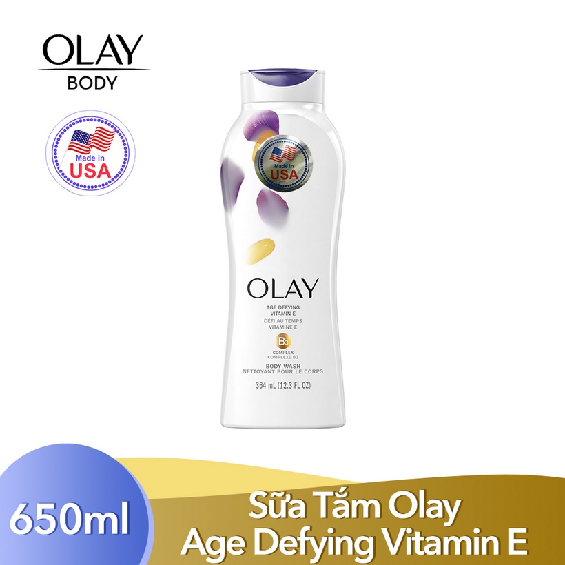 Sữa tắm Olay Body Wash - Age Defying Vitamin E (650ml)