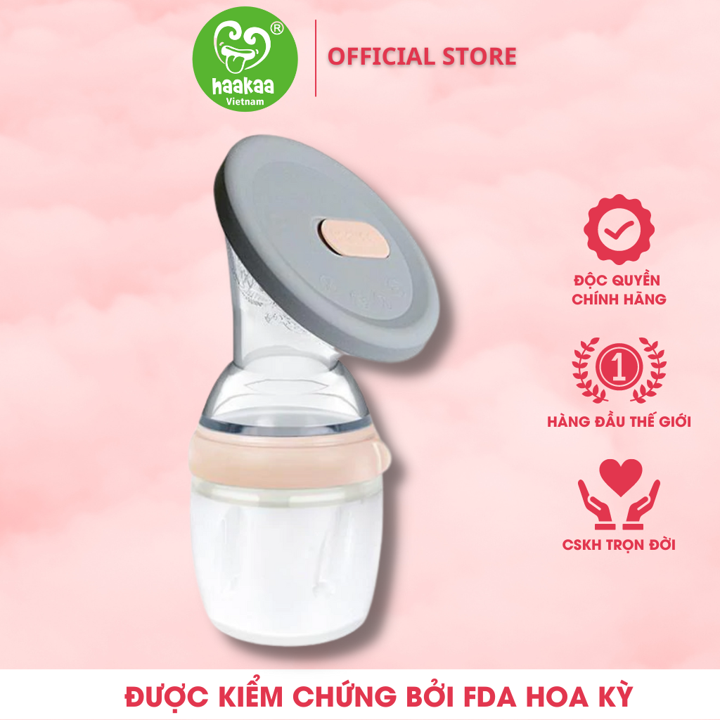 Combo Cốc hứng sữa Gen.3 kèm Nắp đậy Haakaa. Chất liệu silicone cao cấp, an toàn. Không chứa BPA, PVC và phthalate