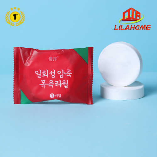 Khăn Tắm Nén Du Lịch Tiện Lợi Dùng 1 Lần 70*100cm, Bao Bì Đỏ - Chính Hãng