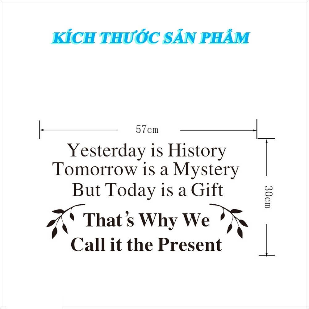 Decal dán tường chữ sống trọn từng phút giây trang trí quán đẹp ý nghĩa