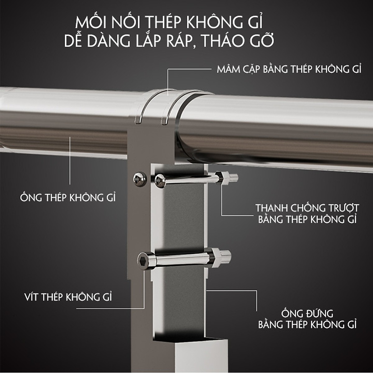 Kệ để xong nồi inox chống gỉ
