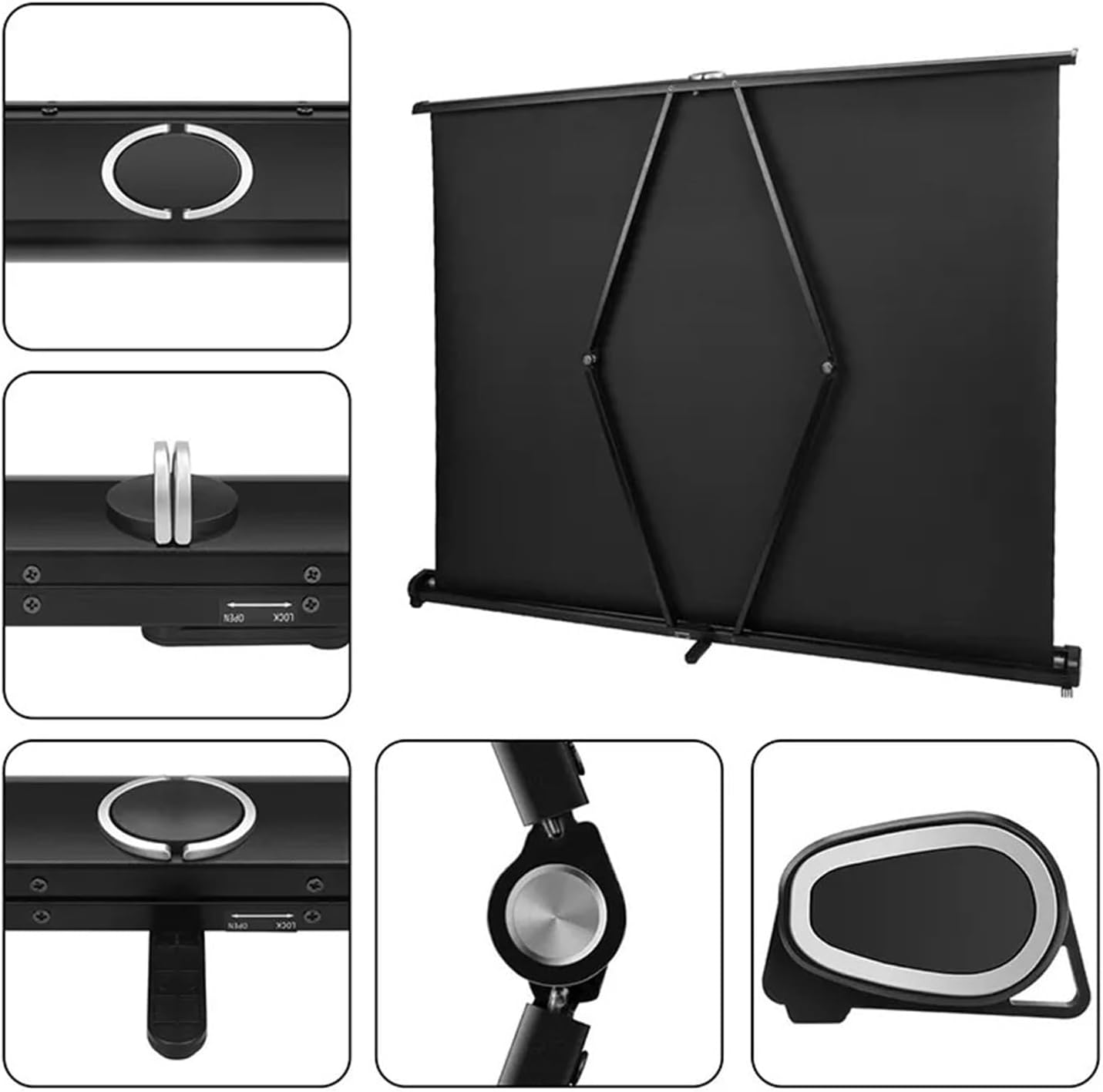 Màn chiếu để bàn Apollo nhỏ gọn 40 inch, 50 inch, chuyên dành cho máy chiếu mini, gọn nhẹ, di động - Hàng nhập khẩu