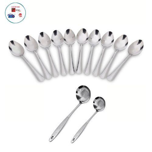 Bộ 10 muỗng ăn inox và 2 muỗng canh inox