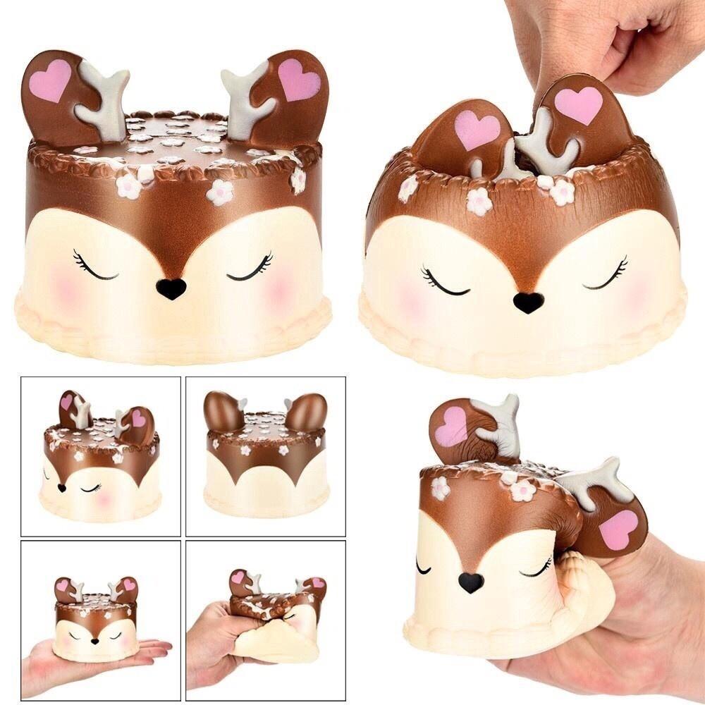 đồ chơi squishy bánh gato sừng hươu KUTE - an toàn cho trẻ ( nguyenhuyen9916 )