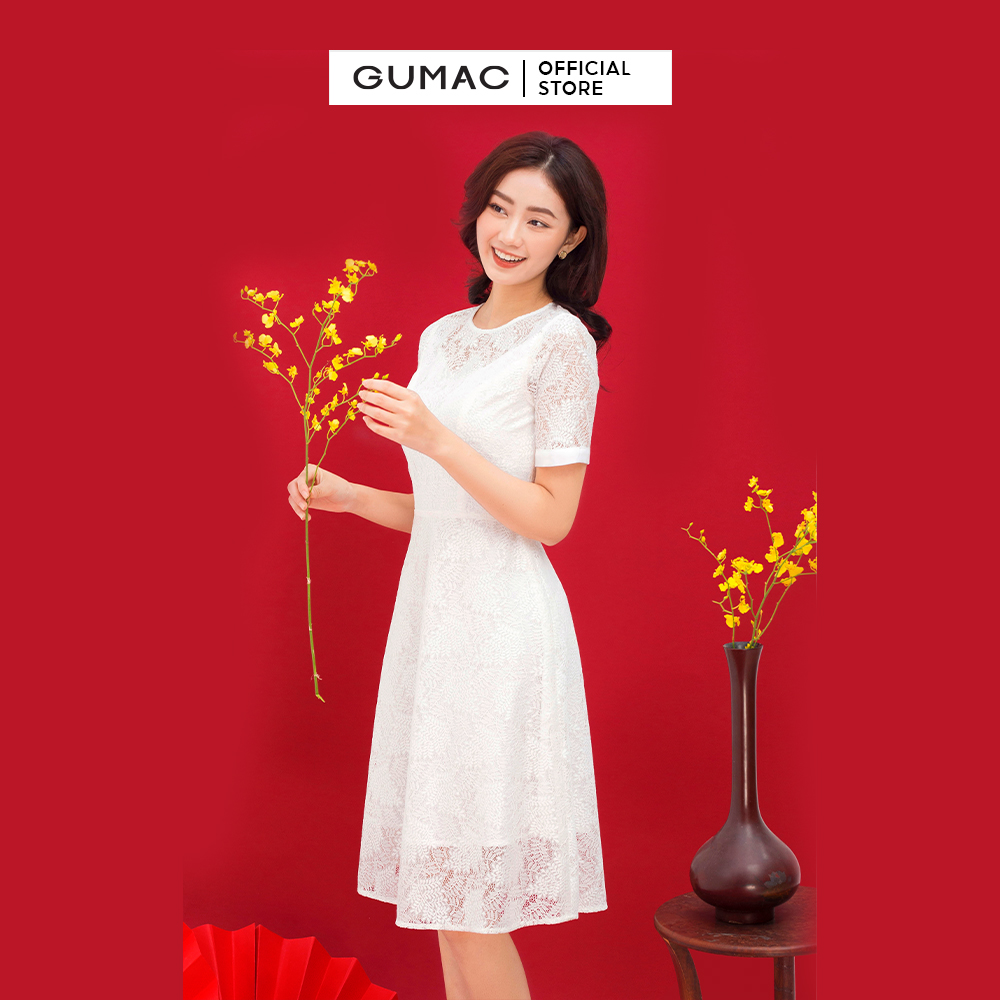 Đầm dáng xòe GUMAC DC01047 cơ bản cúp ngực