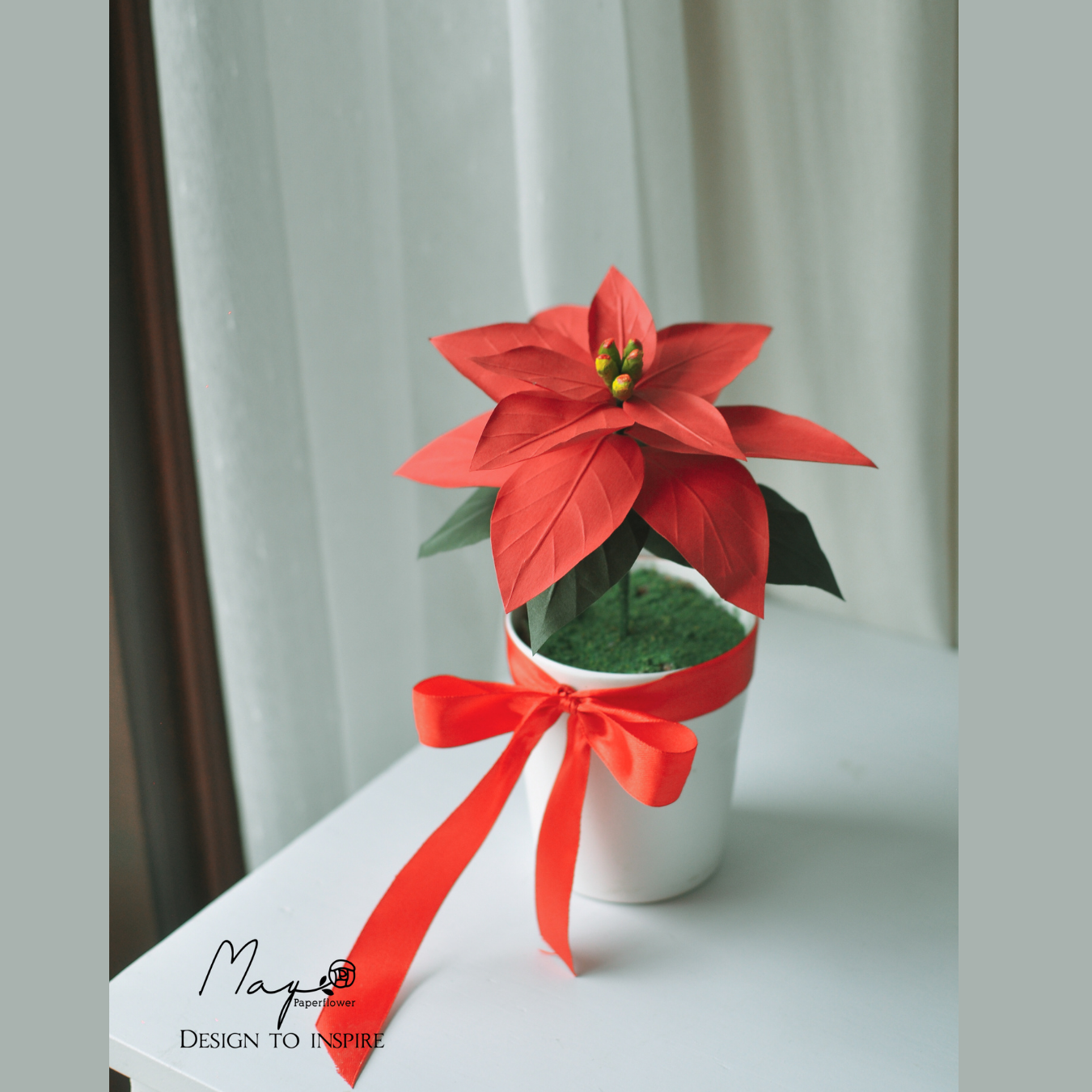 Chậu cây Trạng Nguyên hoa giấy handmade Maypaperflower - hoa giấy nghệ thuật