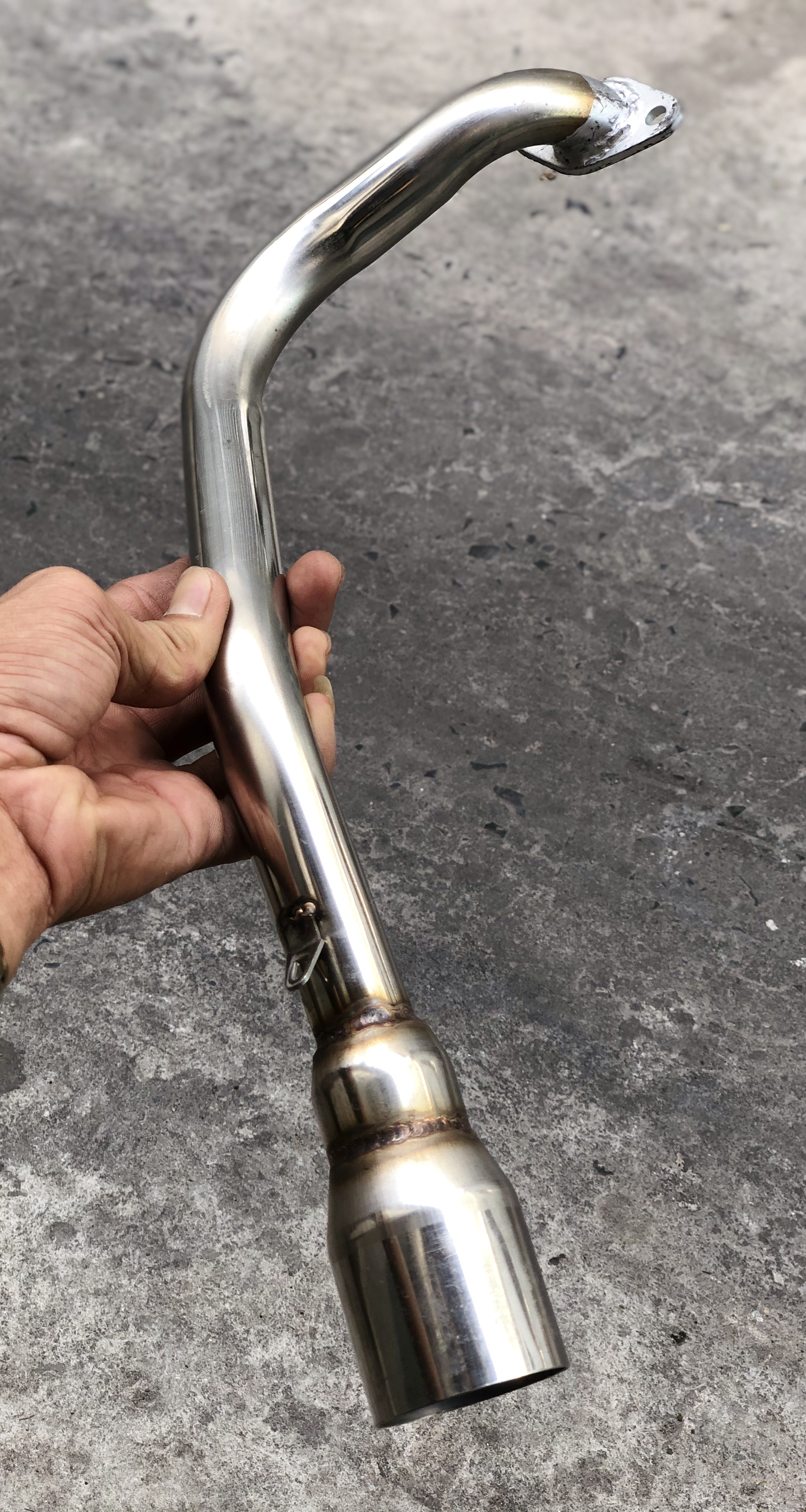 Cổ pô inox vision gắn pô lon
