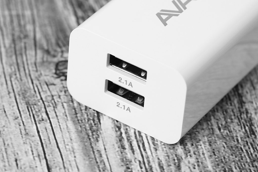 Adapter sạc 2 cổng USB 10W Dual AVA U215A Trắng - Hàng Chính Hãng