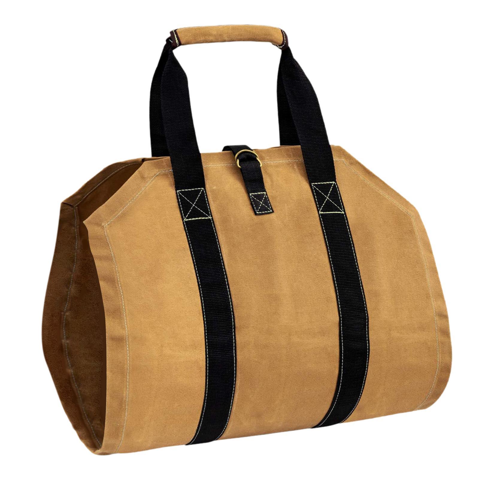 Durable Firewood Carrier Log Tote with Handles Wood Holder Woodpile Rack Carrier Firewood for Outdoor Indoor BBQ Barbecue