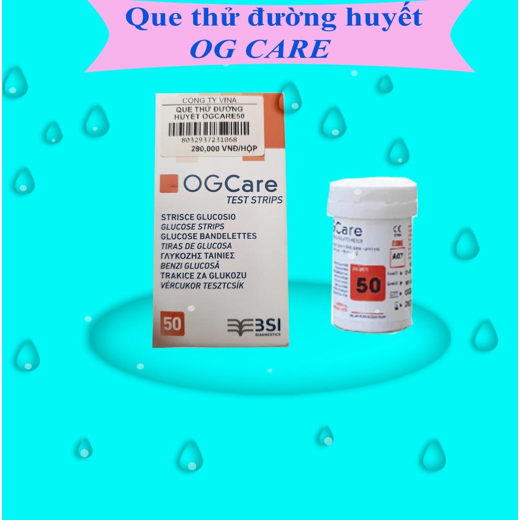 Que Thử Đường Huyết OGCARE Hộp 50 QUE Date tới 27 tháng 1 năm 2024