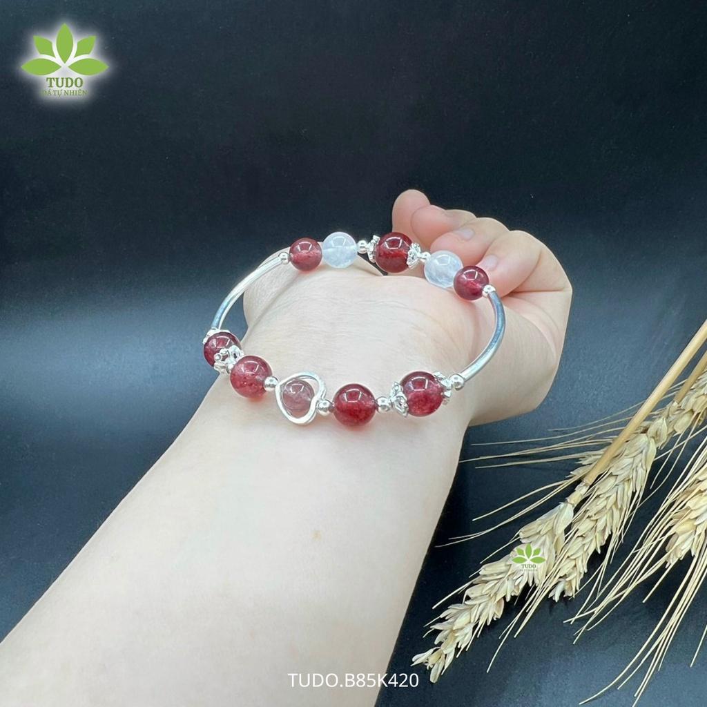 Vòng Tay Nữ Đẹp - Vòng Phong Thủy Mệnh Hỏa Thổ TUDO VCBTADH VCBMOON AG925 B85K420 Charm Trái Tim - Tình Duyên