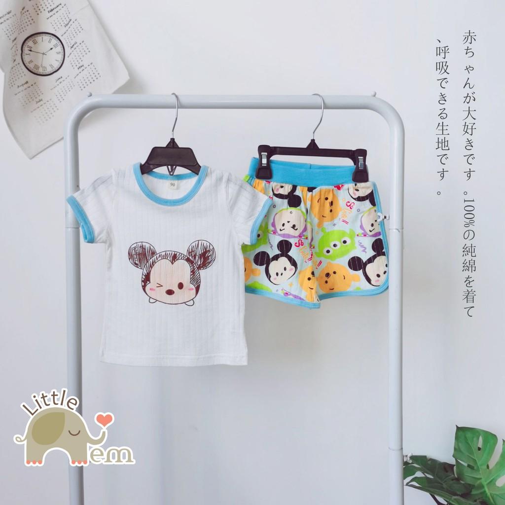 Bộ đồ bé trai Cotton xuất Nhật cộc tay _ Mickey