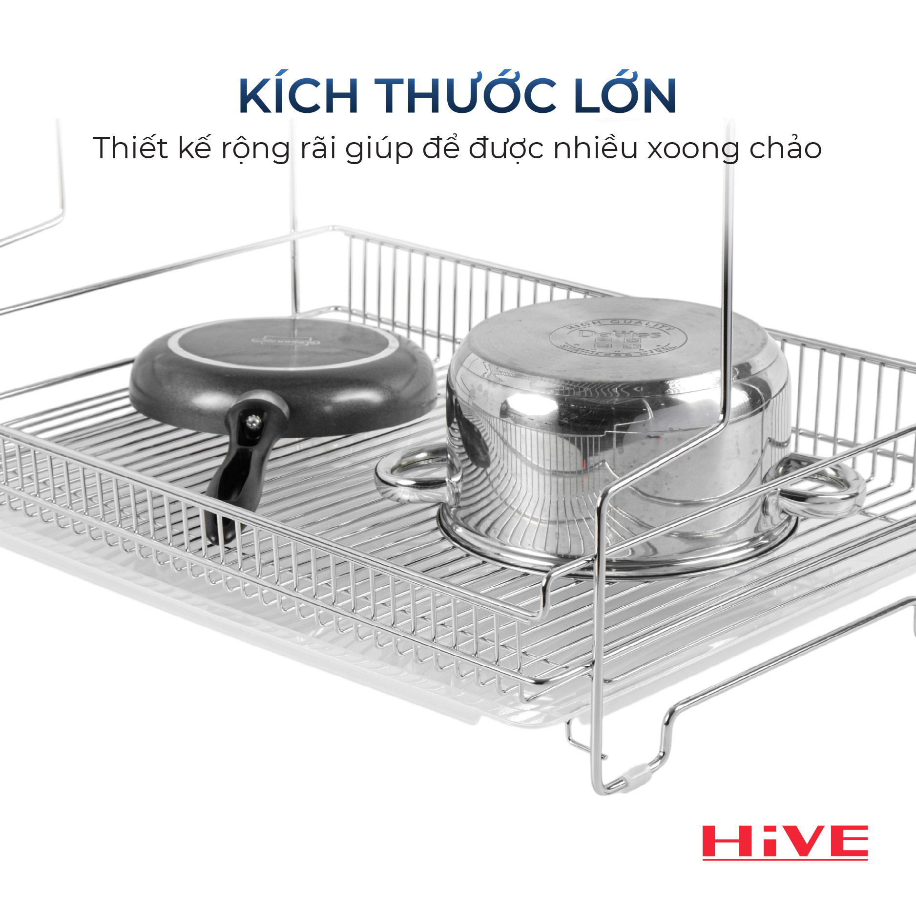 Kệ (giá) để chén bát HiVE DG Big 2 tầng inox 304