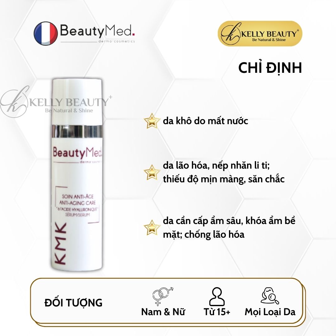 Serum HA KMK BeautyMed - Tinh Chất Cấp Ẩm Nội Bào, Giảm Nếp Nhăn; Căng Mịn Da | Kelly Beauty
