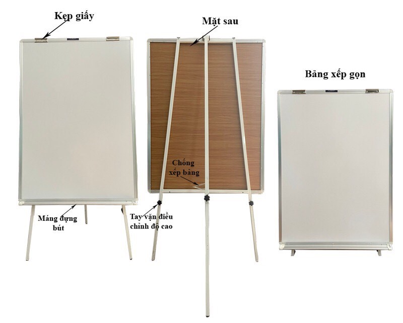 Bảng Flipchart 3 chân viết bút lông từ Hàn Quốc KT 0.6x0.8m