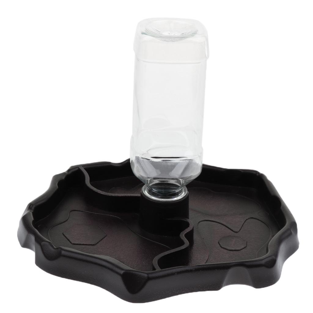 2xAutomatic Reptile Tortoise Gecko Dark Brown Water Resin Feeding Bowl