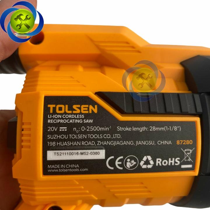 Thân máy cưa kiếm dùng Pin 20V động cơ không chổi than Tolsen 87280