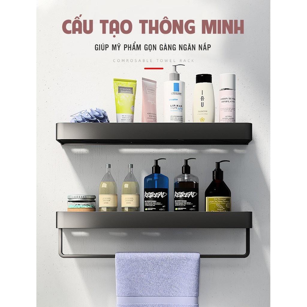 Kệ Nhà Tắm Cao Cấp Phong Cách Bắc Âu, Dán Tường Tiện Dụng, Không Khoan Đục