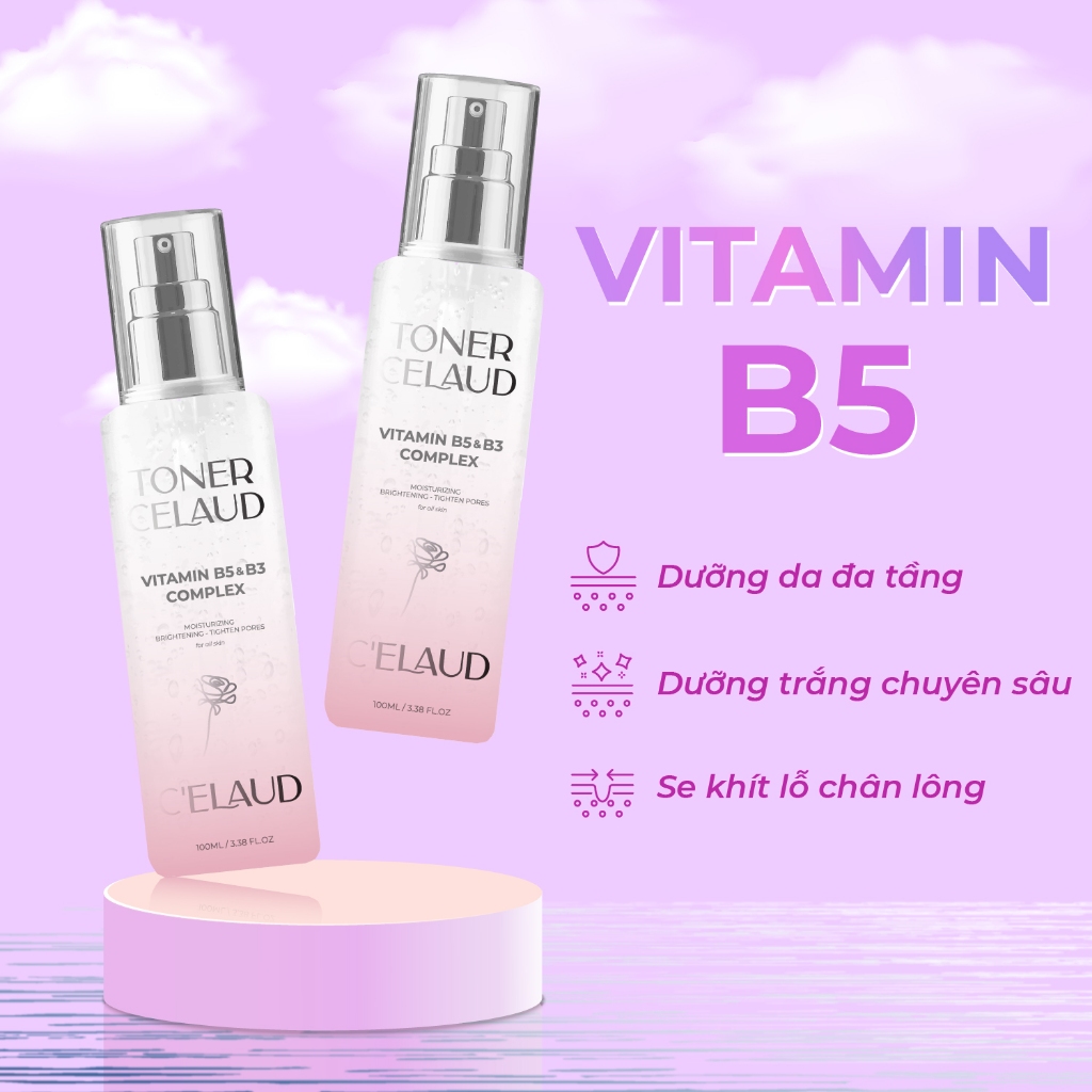 Nước hoa hồng làm dịu da và cân bằng độ pH Toner Celaud