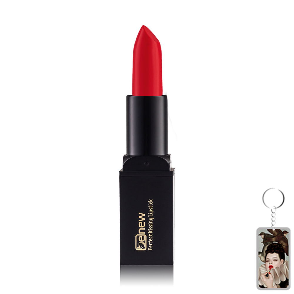 Son lì dưỡng, siêu mềm mượt Benew Perfect Kissing Hàn Quốc 3.5g E02 Real Red tặng kèm móc khóa