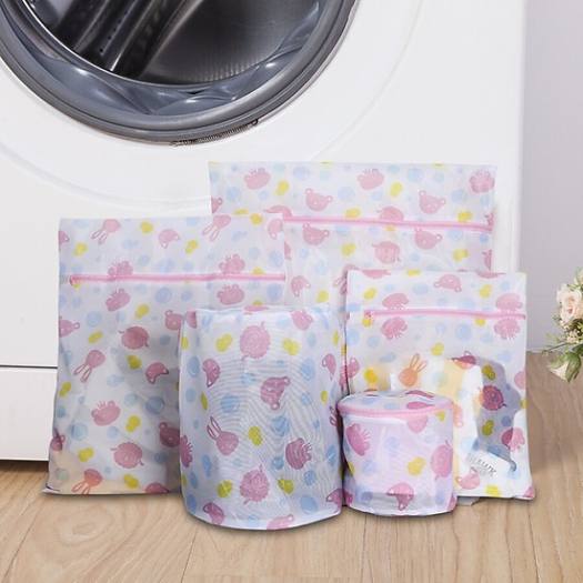 Set 5 túi giặt đồ máy giặt nhiều hoạ tiết dễ thương - Bộ 5 túi lưới đựng quần áo, đồ lót trong máy giặt nhiều size ( Mẫu ngẫu nhiên) - HENRYSA