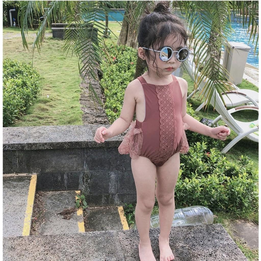 Bộ bơi liền thân công chúa/Bộ bơi đi biển/Bikini đi biển cực xinh cho bé gái