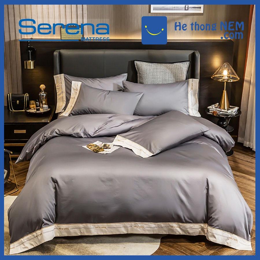 Bộ Chăn Ga Gối 5 Món Lụa Satin SERENA Cao Cấp Chăn Ga Gối Đệm Drap Giường Cao Cấp - Hệ Thống Nệm – Hệ Thống Nệm