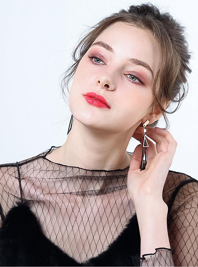 Bông tai mix Tam giác to nhỏ style Hàn Quốc