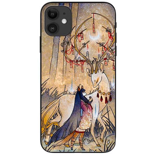 Ốp lưng dành cho Iphone 12 Mini - Iphone 12 - Iphone 12 Pro - Iphone 12 Pro Max - Cô Gái Và Hươu