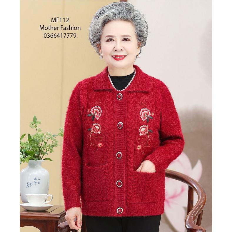 Áo len cho người già, Áo cho bà, áo người cao tuổi, áo khoác len cho bà, cho mẹ MF112