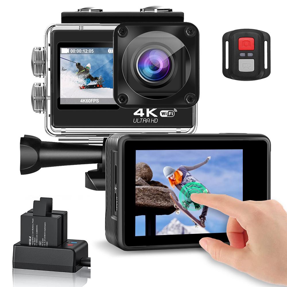 WAYWALKERS Camera Hành Động 4K 60FPS Có Màn Hình Điều Khiển Từ Xa Thể Thao Chống Nước Web Camera Ổ Ghi Mũ Bảo Hiểm Thể Thao cam