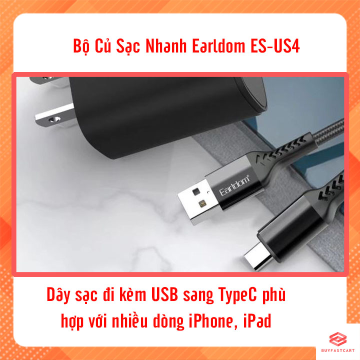 Củ Sạc nhanh Bộ Earldom QC 3.0 ES - US4 - Hàng chính hãng