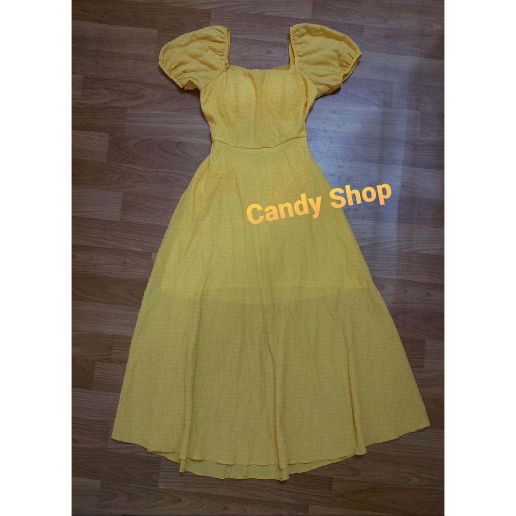 Đầm maxi dài cổ vuông hở lưng siêu hot