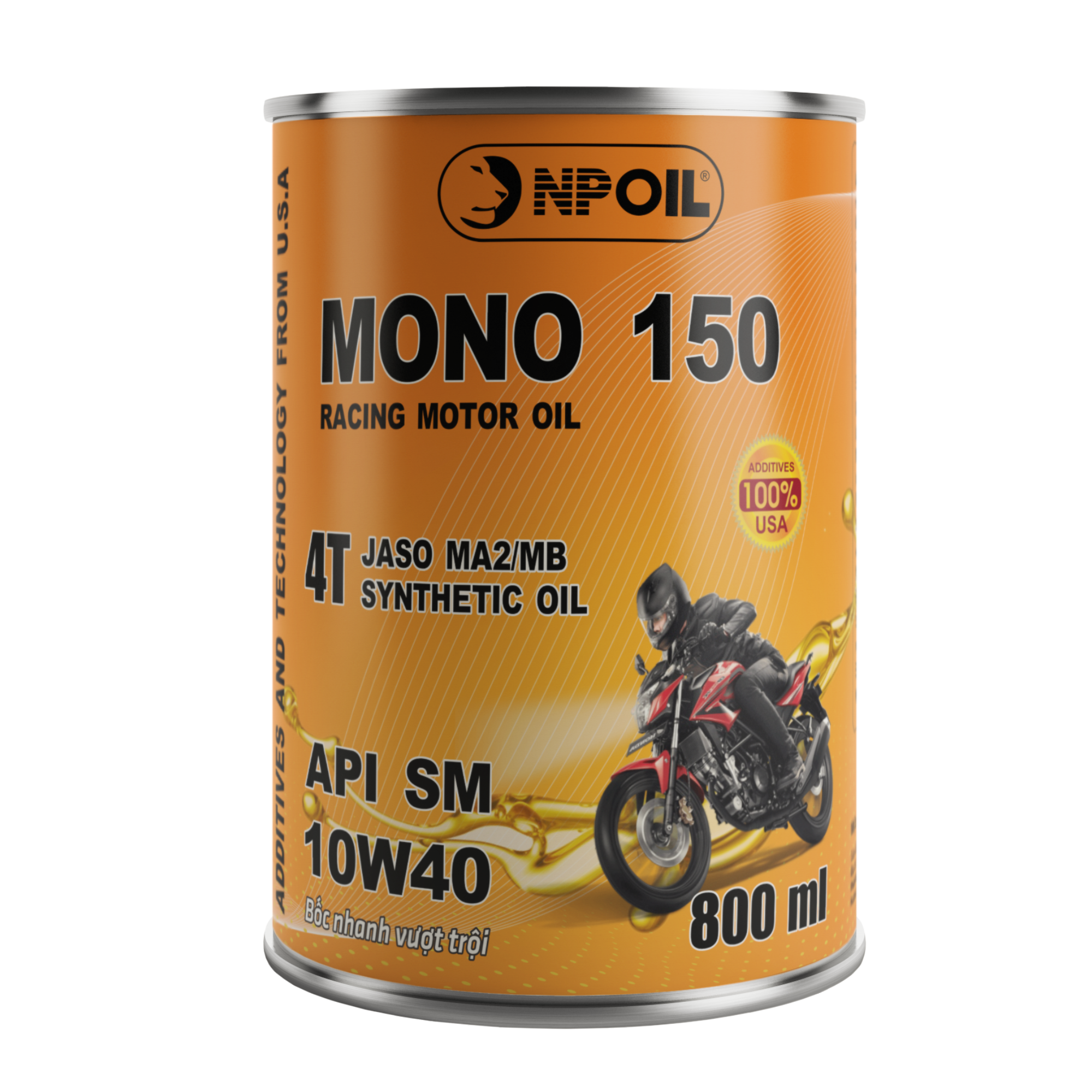 Dầu nhớt xe máy Mono 150 - API SM - JASO MA2/MB - 10W40 (Synthetic Oil) - 0.8L/1L - Hàng Chính Hãng - Dành cho Xe số và Xe tay ga